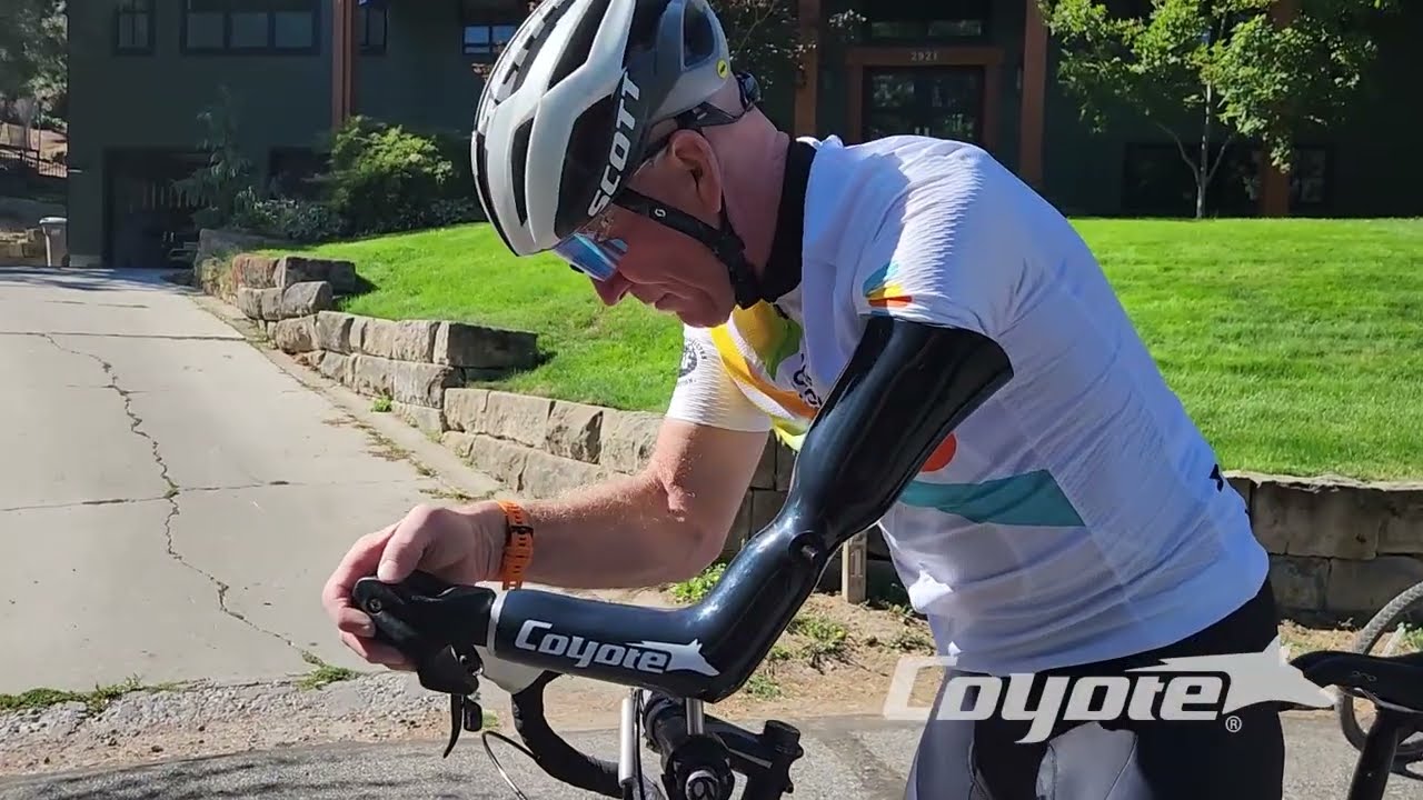 Coyote designed and built a custom prosthetic bicycle racing arm for an elite adaptive athlete!