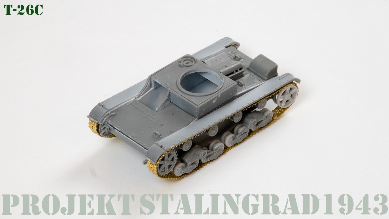 Odcinek 499. Projekt Stalingrad 1943. Czołg T-26C z Mirage Hobby. Część 2. Kadłub i układ jezdny.