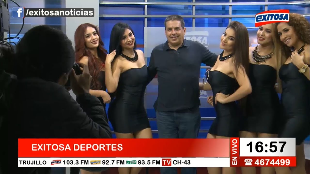 Las chicas de Alma Bella de  Nilver Huarac alborotaron el set de Exitosa Deportes