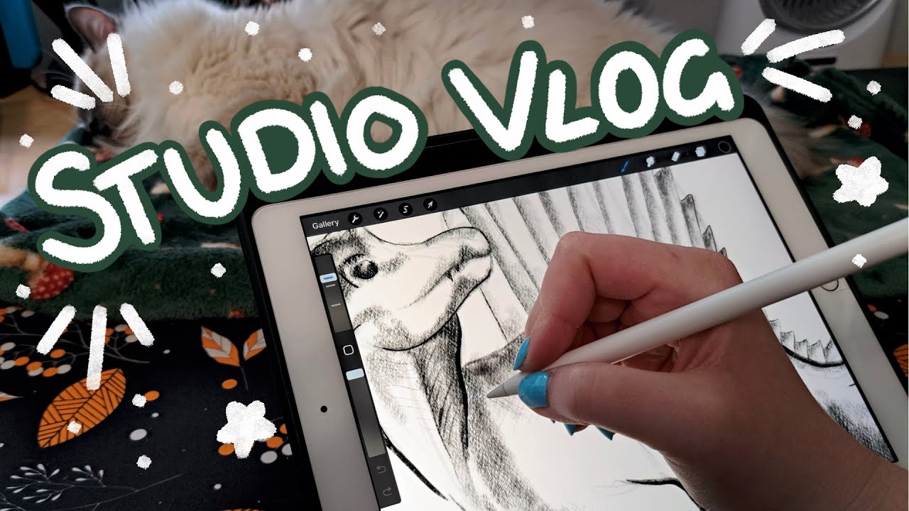 🐈 studio vlog 🐈 designing and editing new products, with help from my cat!