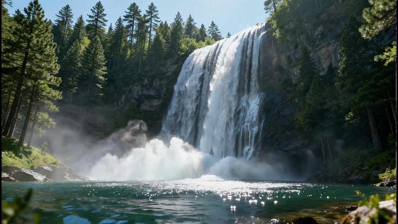 LIVE: Majestic Waterfall | Relax & Unwind | White Noise Room 4K