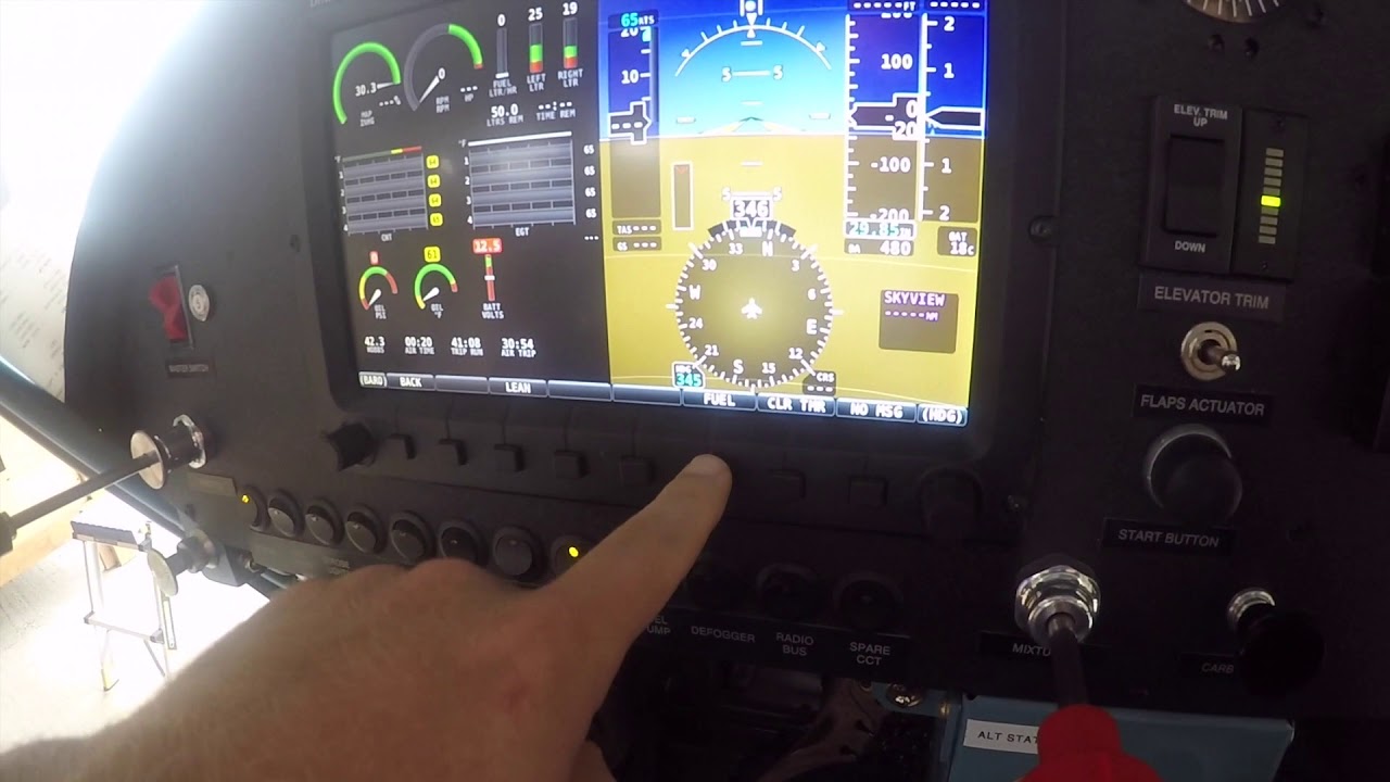 Entering Fuel Remaining amount into the Dynon Skyview display