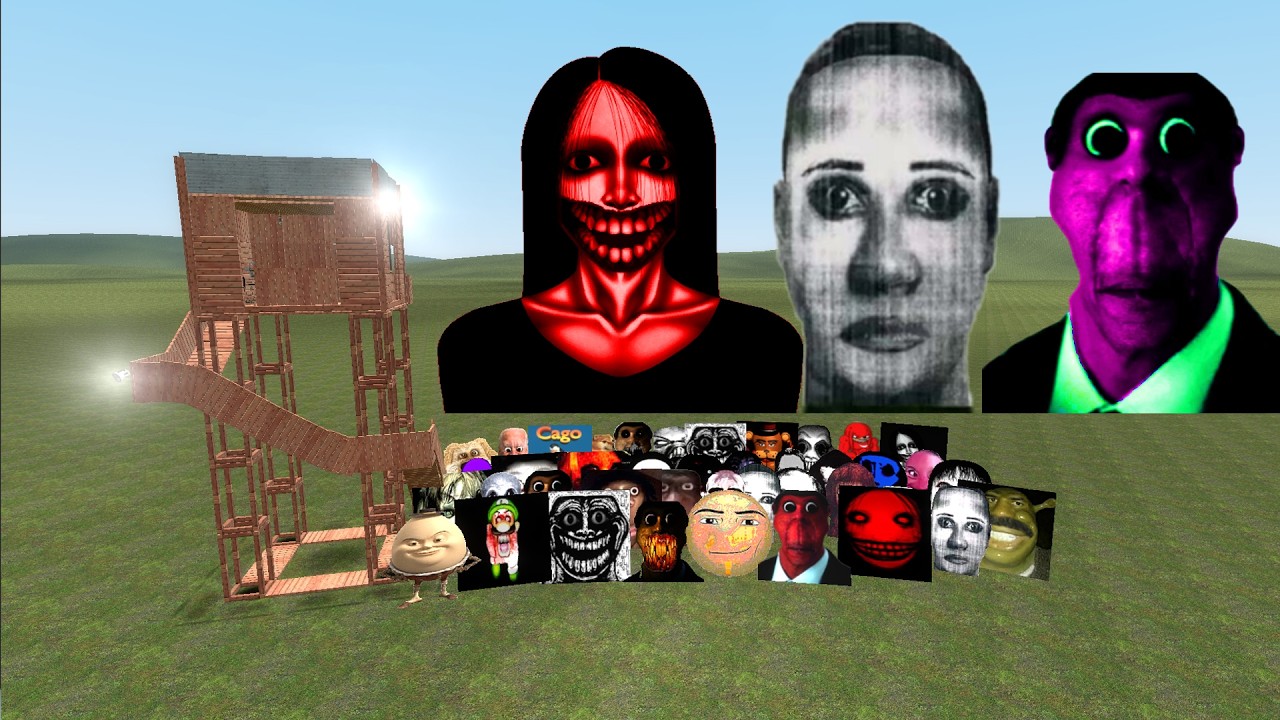 Kuchisake Nextbots, Obunga , Selene and Too much Nextbots Vs House | Garry's Mod