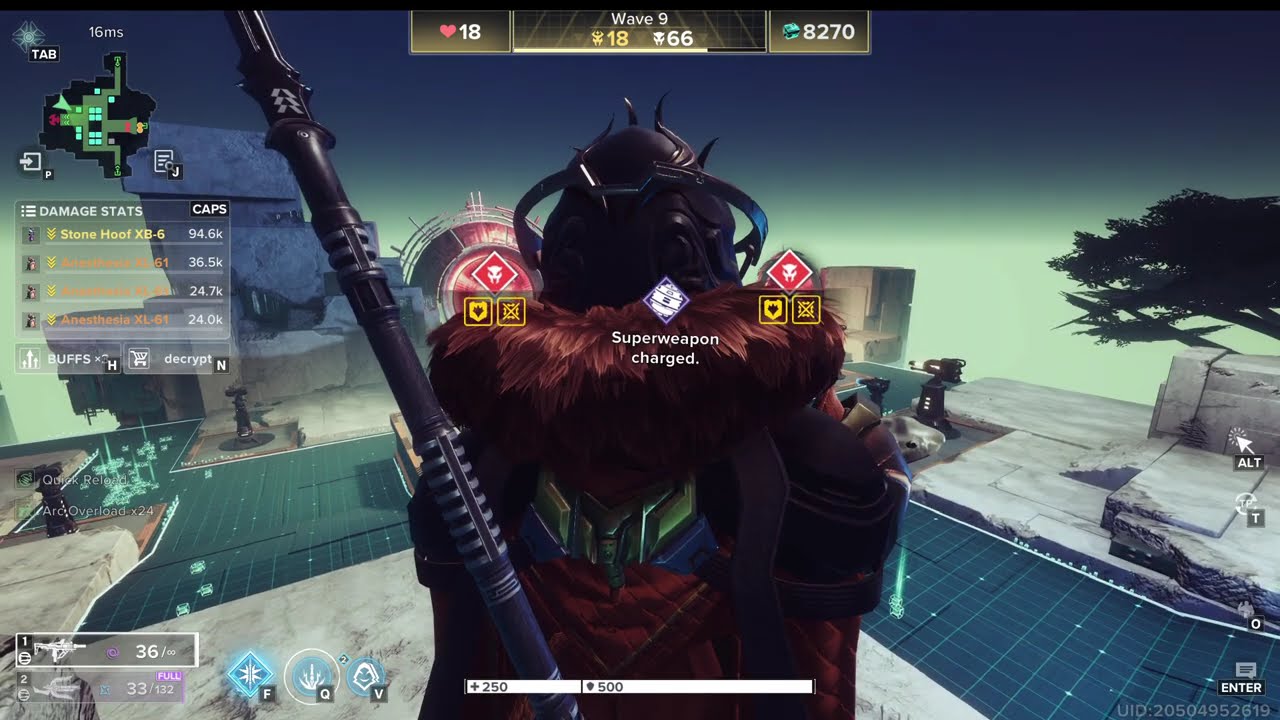 Destiny Rising: Solo Bulwark Ops Wave 15, AFK at Round 8