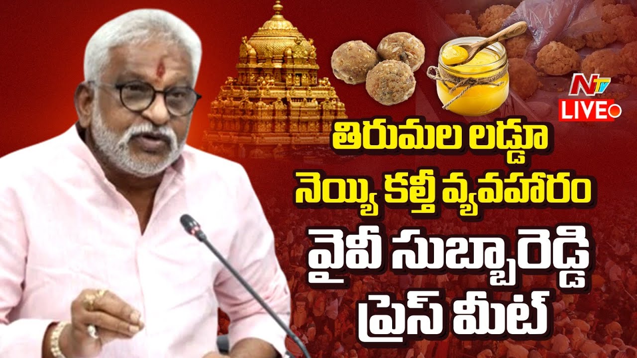 YV Subba Reddy LIVE: తిరుమల లడ్డూ నెయ్యి కల్తీ వ్యవహారం.. వైవీ సుబ్బారెడ్డి ప్రెస్ మీట్ | NTV Telugu