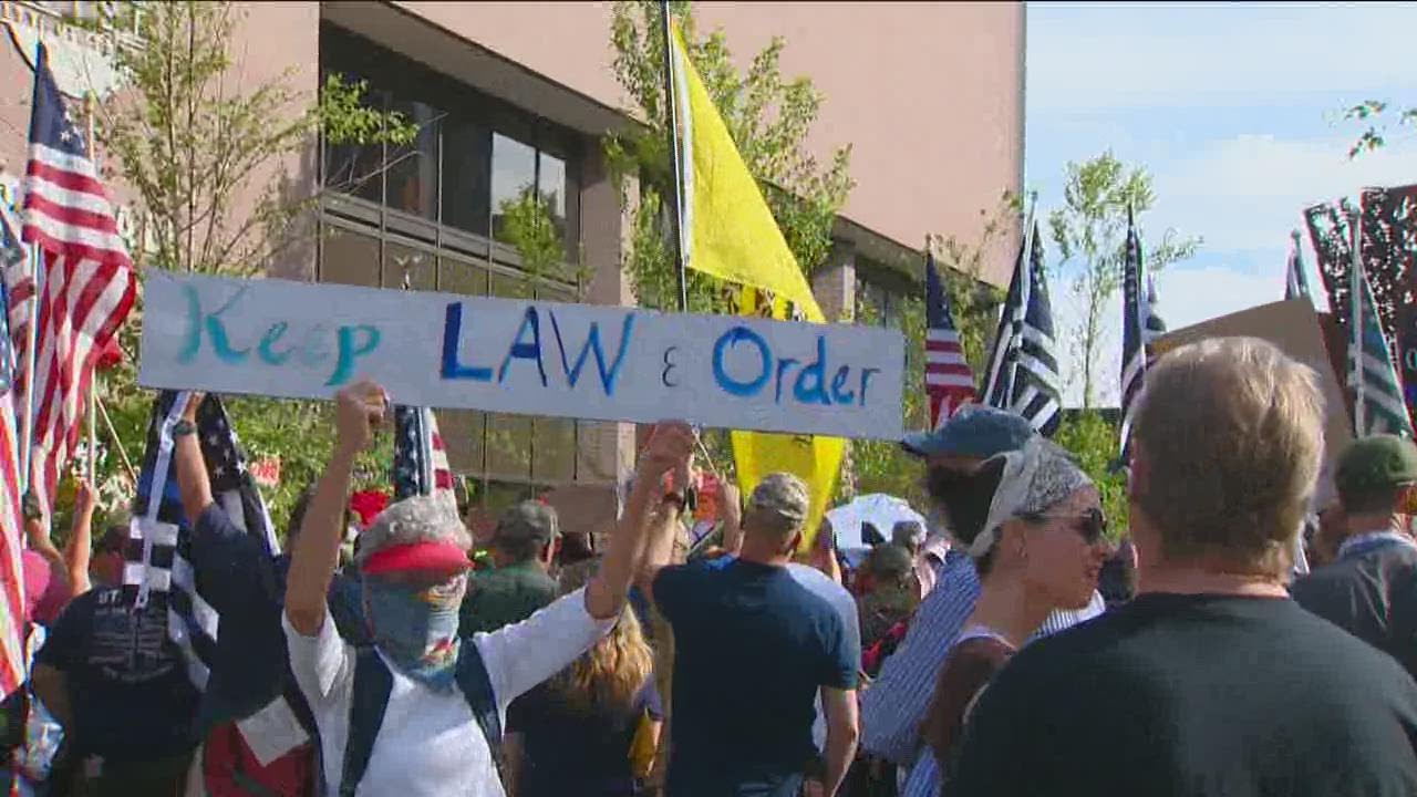 Hundreds of protesters gather at Boise City Hall over the city's budget for police