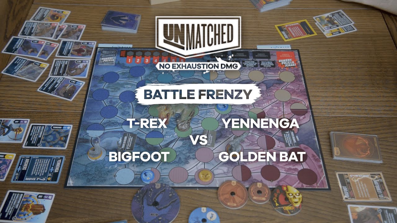 T-Rex VS Yennenga VS Bigfoot VS Golden Bat (Maisak vs BigRed vs DexterDuff vs DomingoGC) | Unmatched