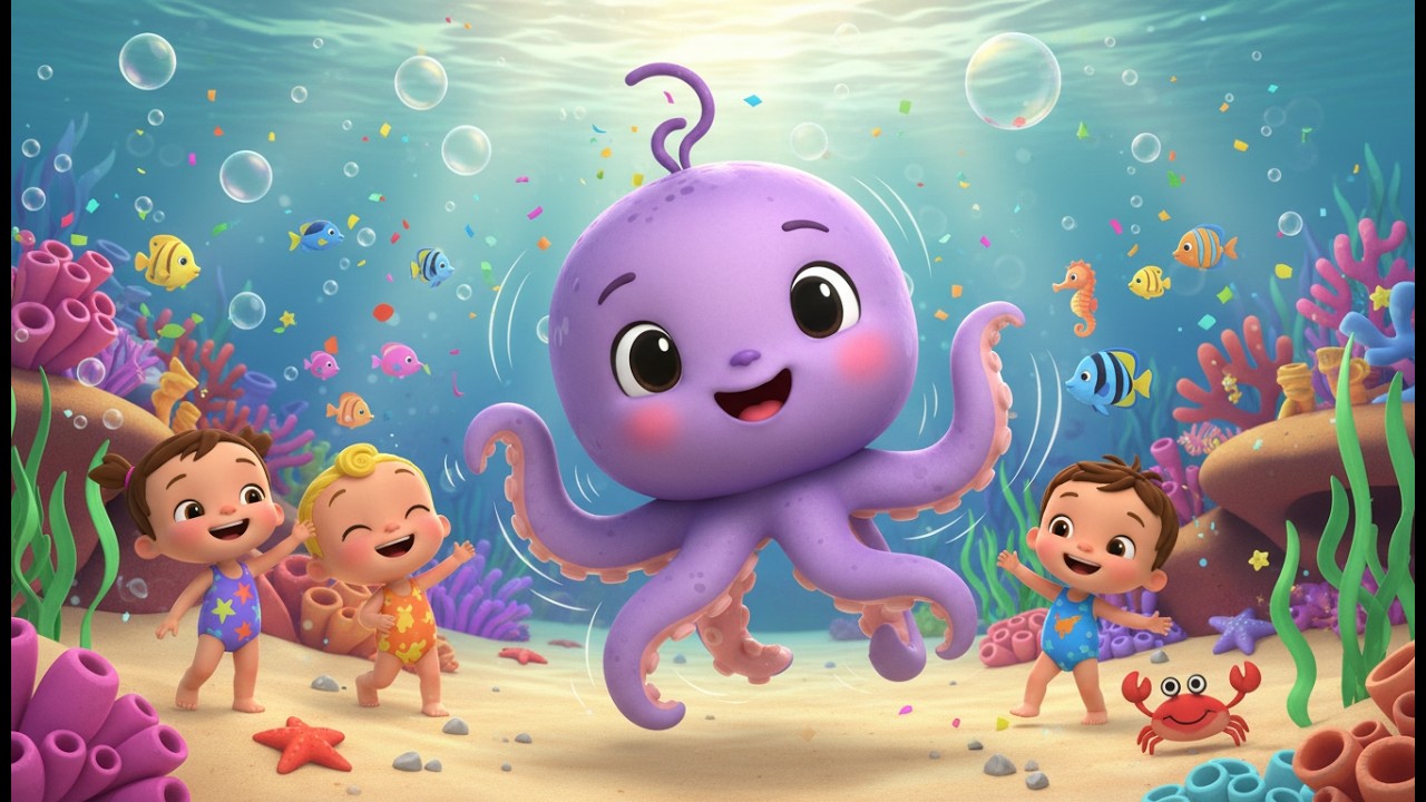 Baby Octopus Dance 🐙🎉 | Ocean Party | Kids Nursery Rhyme & Fun Song for Toddlers & Preschool