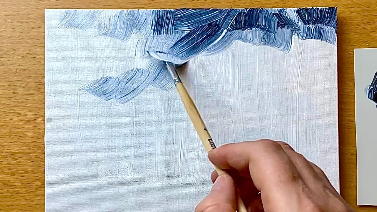 BEST Painting in 2023 / Winter in 2 Colors / Acrylic Painting