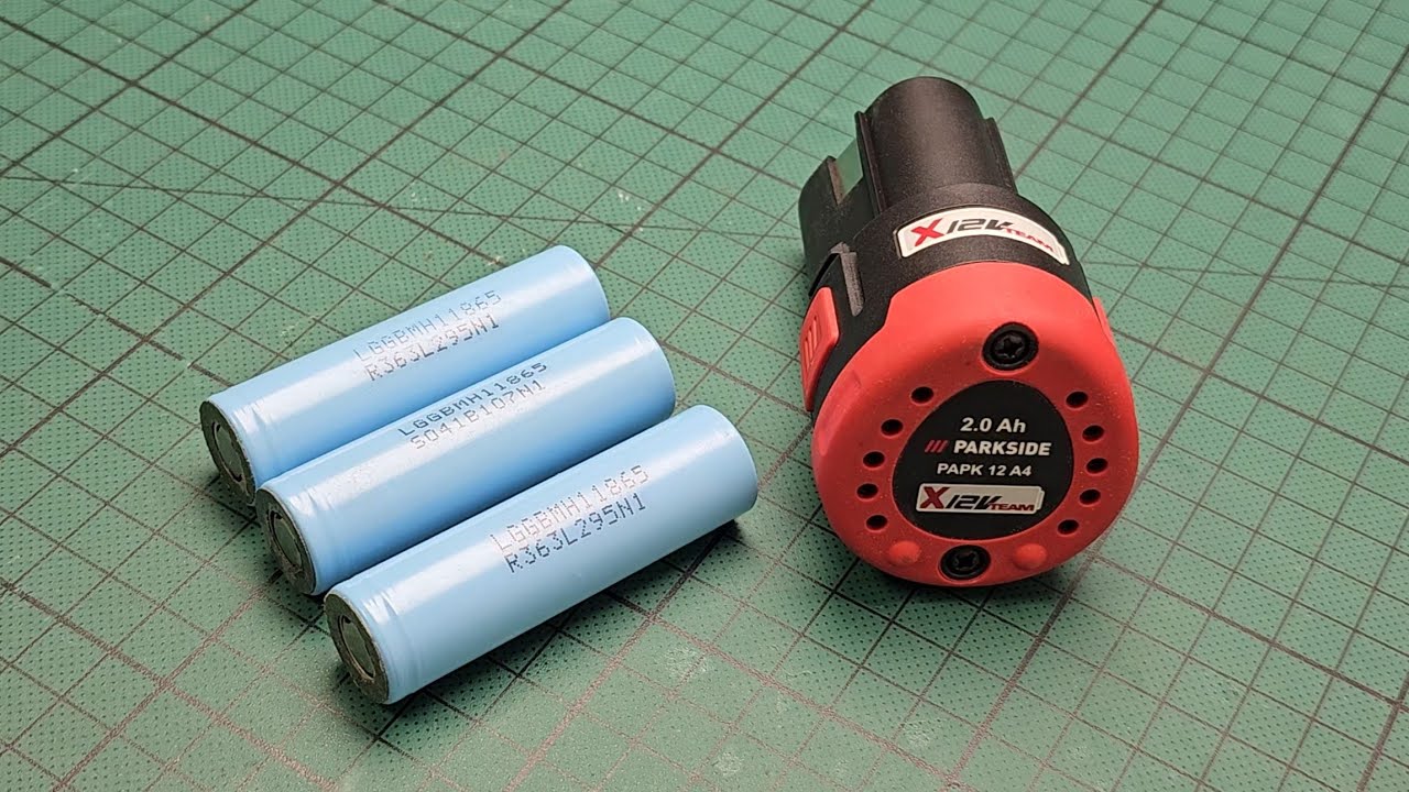 PARKSIDE 2Ah 12V PAPK 12 A4 Battery - Lithium 18650 cells upgrade to 3Ah