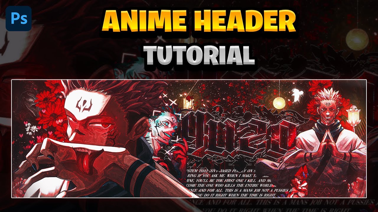 How To Make This CLEAN Anime Banner/Header Style In Photoshop! (2024)