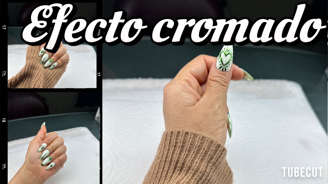 Como hacer diseño cromado sin que se manche la uña !!! 💚 