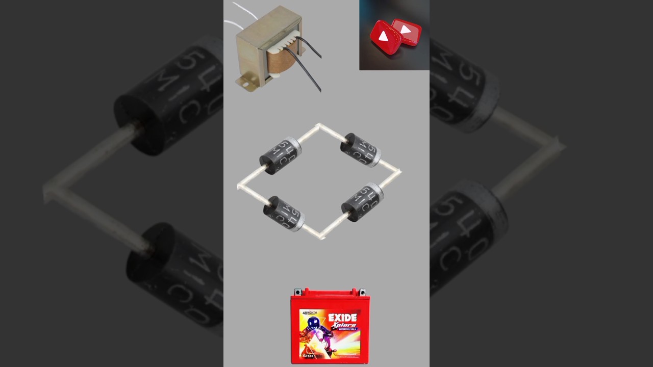 12 Volt Battery Charger Diode And Transformer Ka Connection Kaisa Kare || #shorts #battery #diode