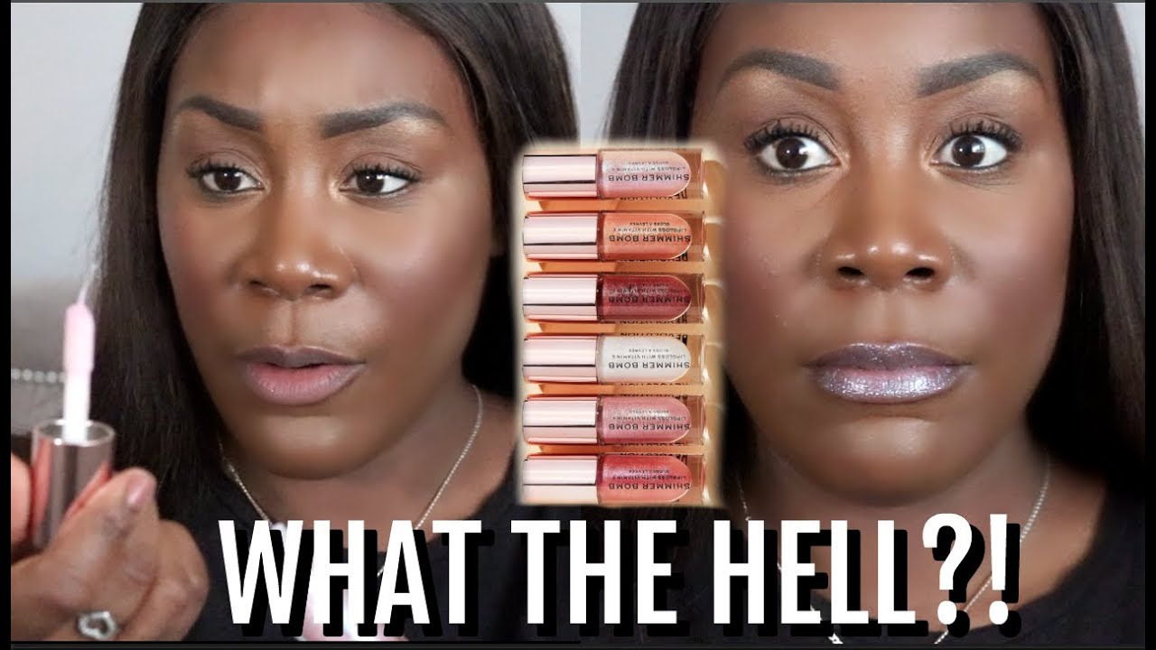 Testing NEW Revolution SHIMMER BOMB Lipgloss on dark skin