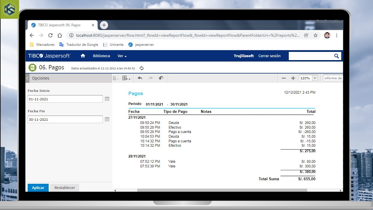 Unicenta oPOS: 50 Reportes Web con JasperReports Server | Demo