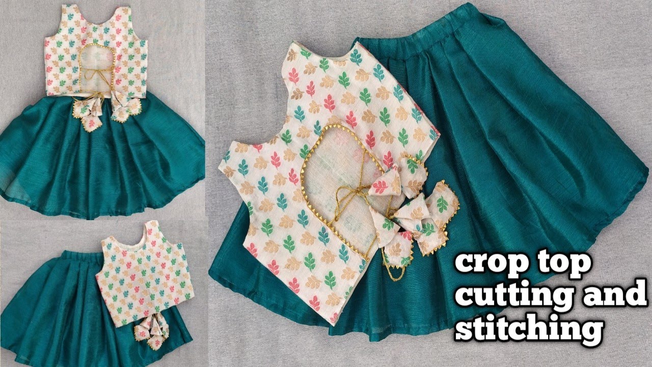 Crop top lehenga cutting and stitching || one year baby crop top design || kids fashion