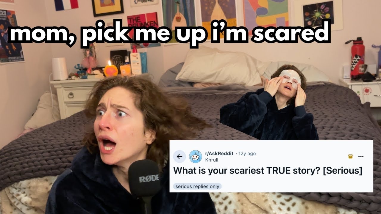 getting cozy and reading CREEPY reddit stories before bed