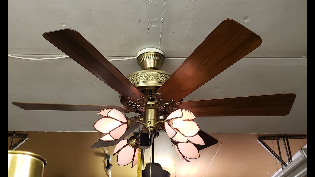 Fasco World's Fair Ceiling Fan model 962 in antique brass