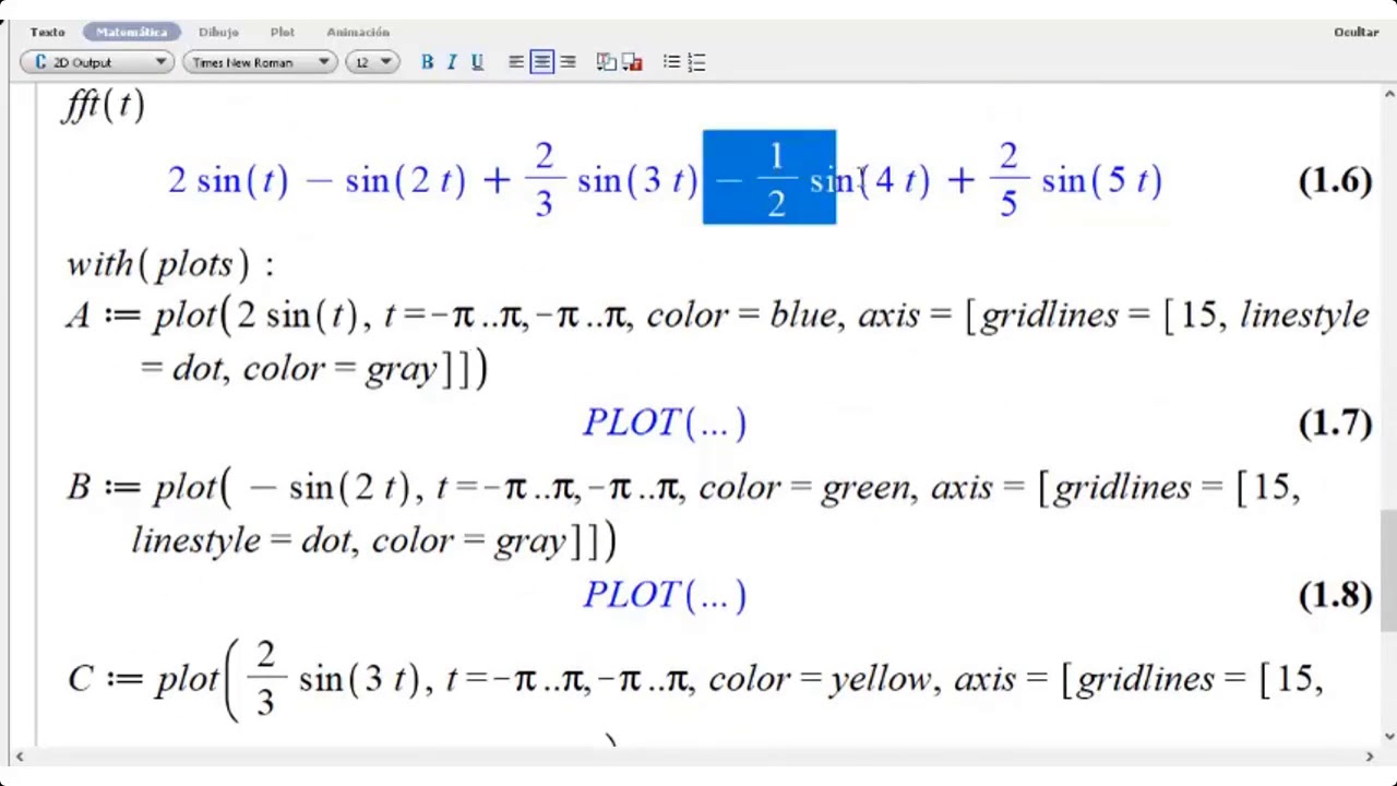 1.2 Series de Fourier con Maple