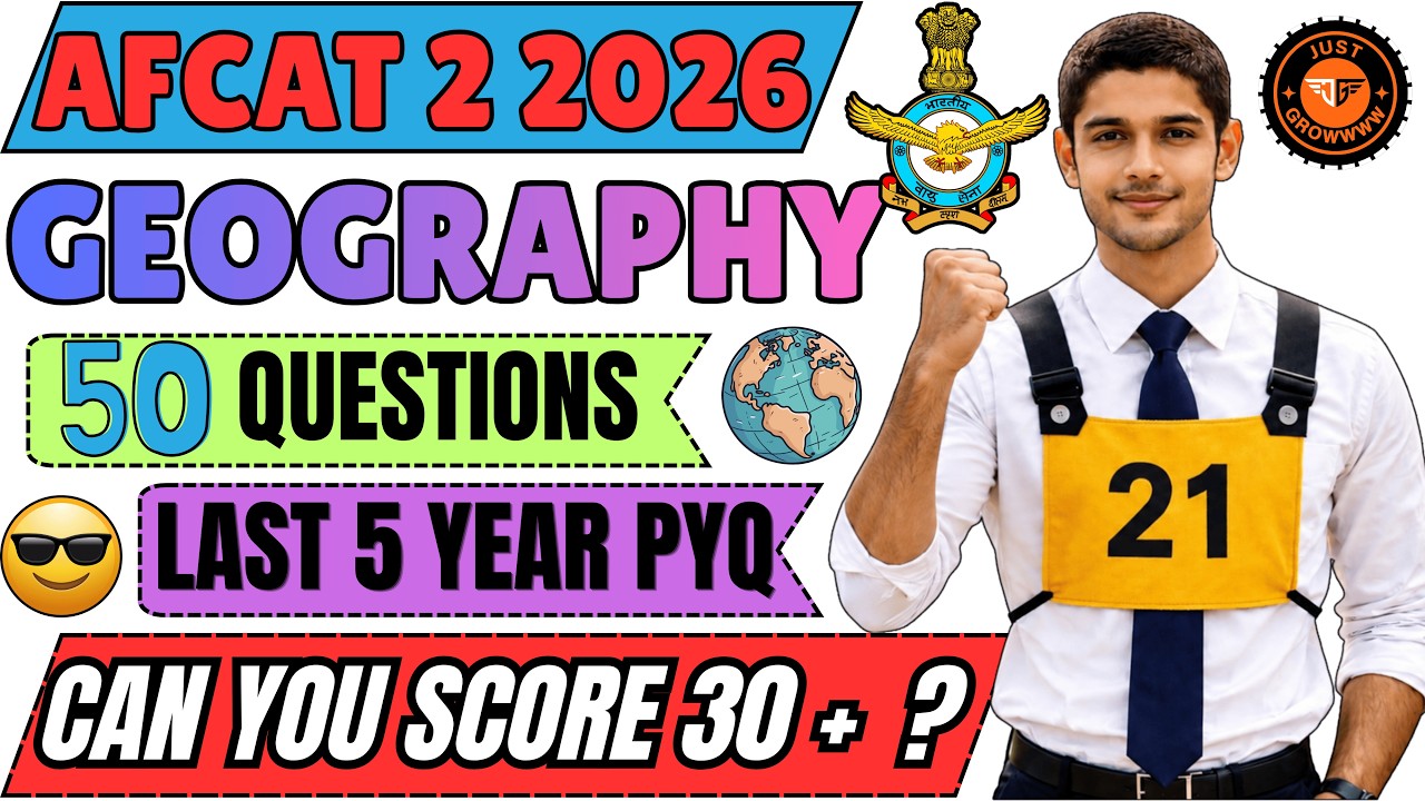 AFCAT 2 2026 Geography | Top 50  Questions | Last 5 Years PYQs | Full Syllabus | #afcat