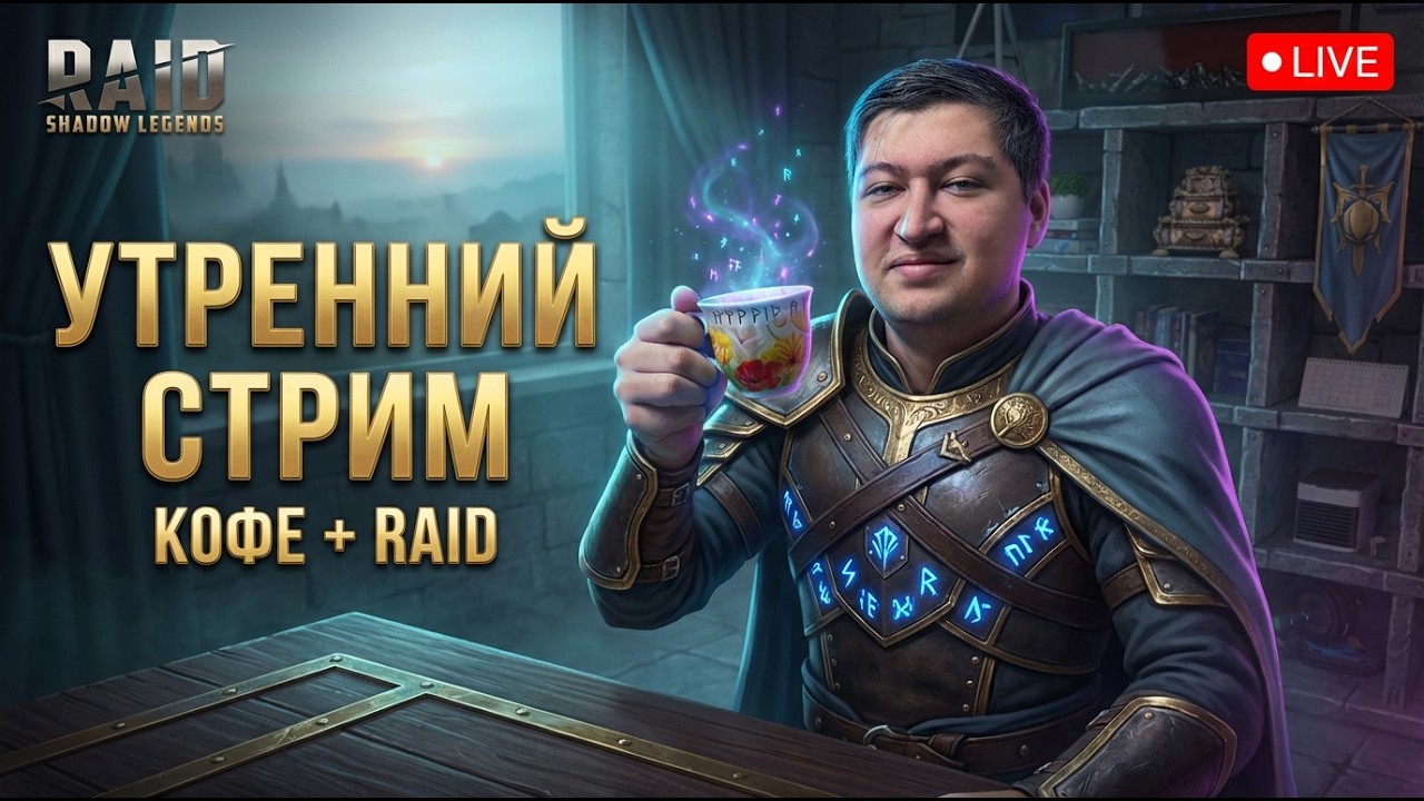 УТРЕННИЙ СТРИМ RAID | Кофе + дейлики: КБ, арена, фарм и общение