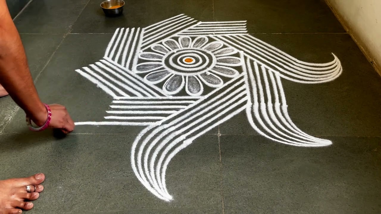 Mahashivaratri special padikolam design| Simple muggulu design| easy rangoli design| Beginners kolam