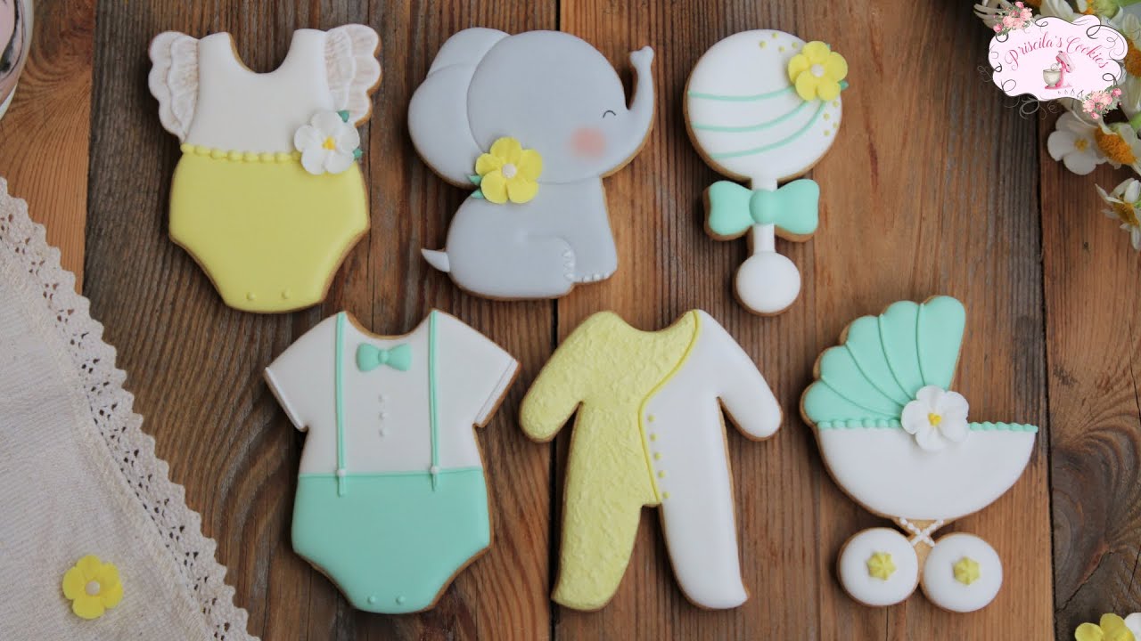 Baby Shower I Satisfying Cookie Decorating I Baby Shower Tutorial Rápido - Priscila's Cookies