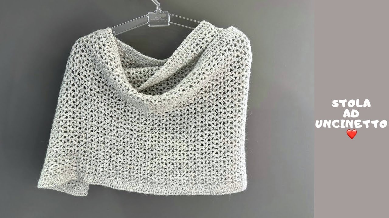Stola gioiello ad uncinetto facile -crochet handmade - fai da te uncinetto facile - tutorial sciarpa