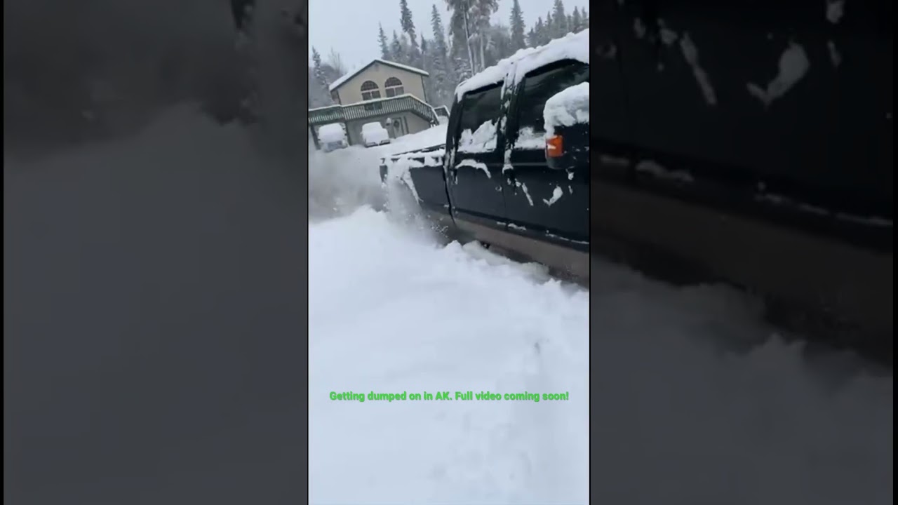 F350 Pushing Through 2 Feet Of Snow In Alaska!!