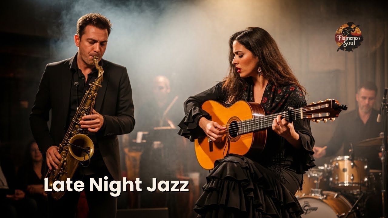 Mediterranean Lounge – Flamenco Guitar & Saxophone Fusion | 12 Hour Live Jazz Instrumental 🎷🌙