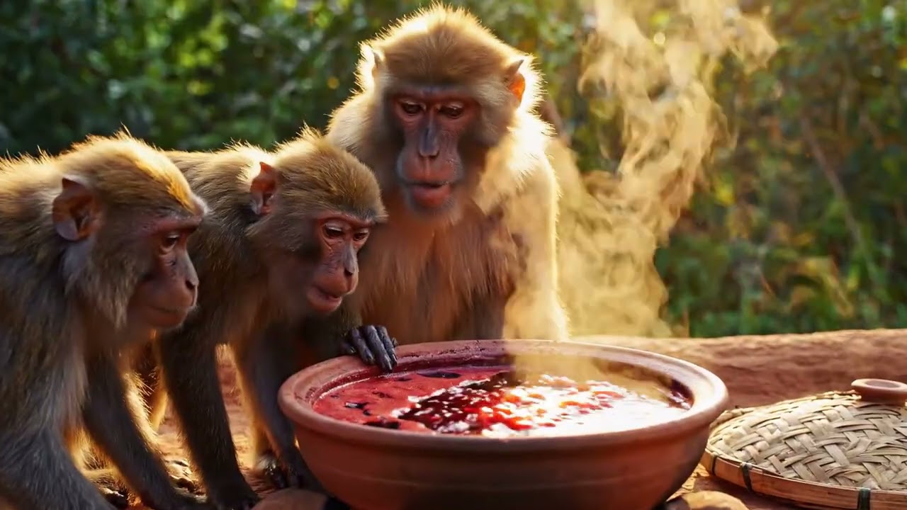 बंदर को मिला रहस्यमयी जंगल फल | Real Monkey Makes Magic Juice 🐒🍹
