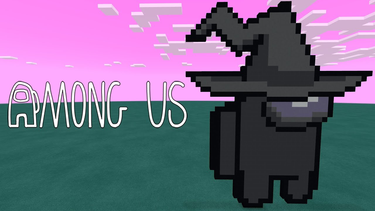 Minecraft Pixel Art: Among Us Crewmate with Witch Hat #AmongUs