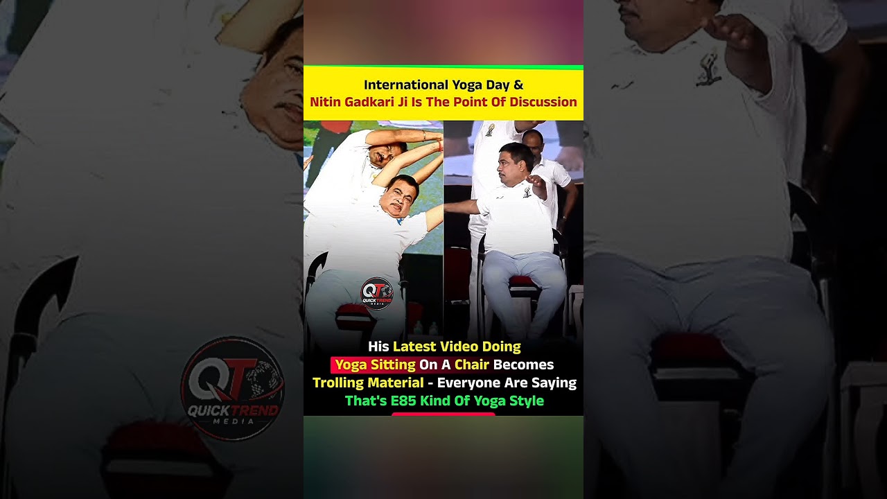 Nitin Gadkari&rsquo;s Chair Yoga Video Goes Viral on International Yoga Day 🧘&zwj;♂️ #shorts #yoga