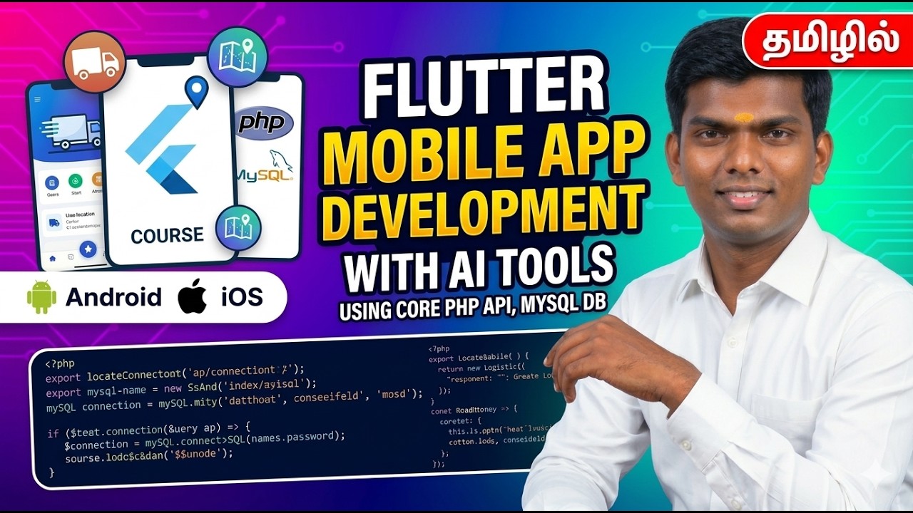 Flutter App Development Course in Tamil | AI Tools + PHP API + MySQL DB - Tamil
