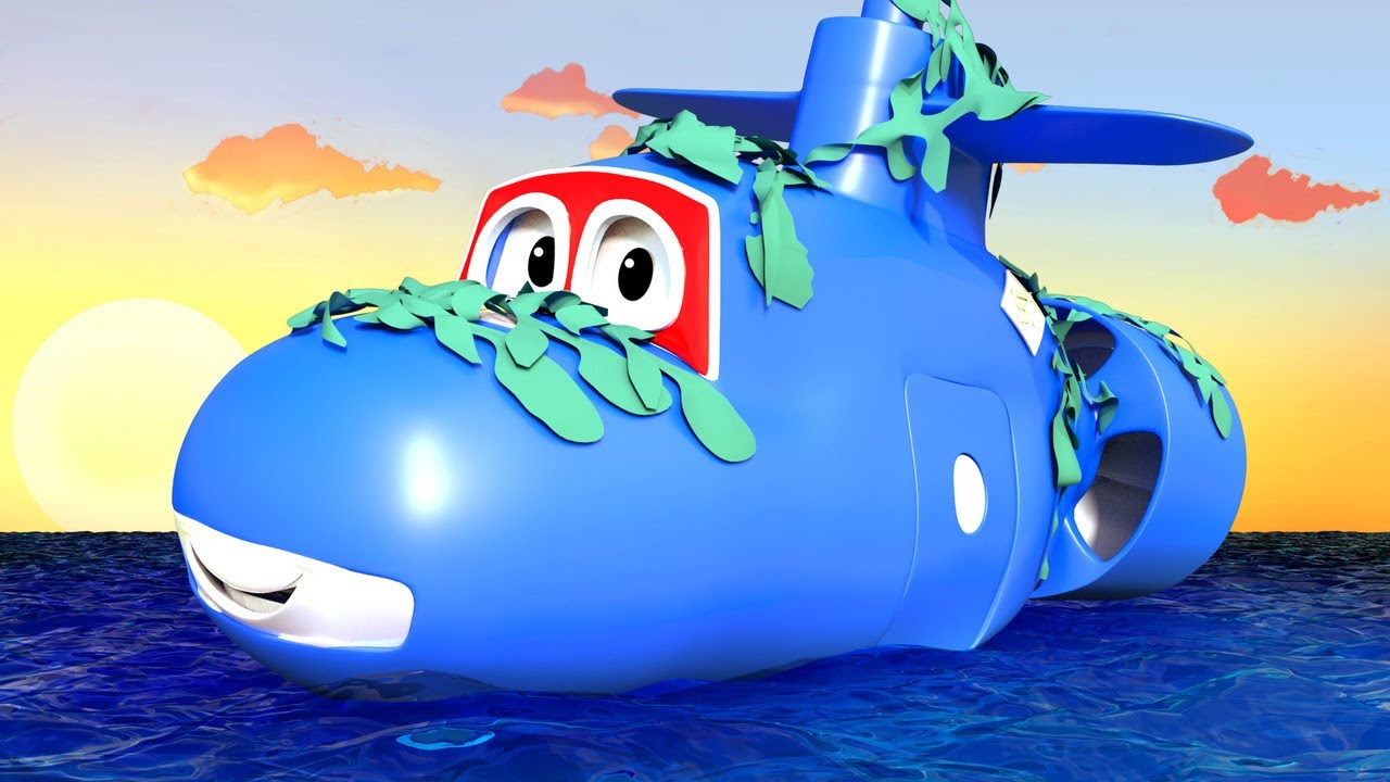 O SUBMARINO  Carl o Super Caminhão na Cidade do Carro | Desenho animado para crianças