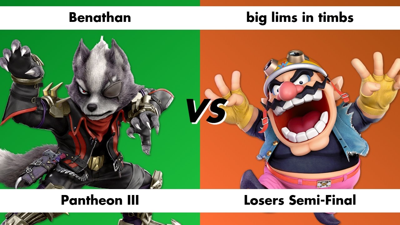 Benathan (Wolf) vs big lims in timbs (Wario) - Pantheon III Losers Semi-Final