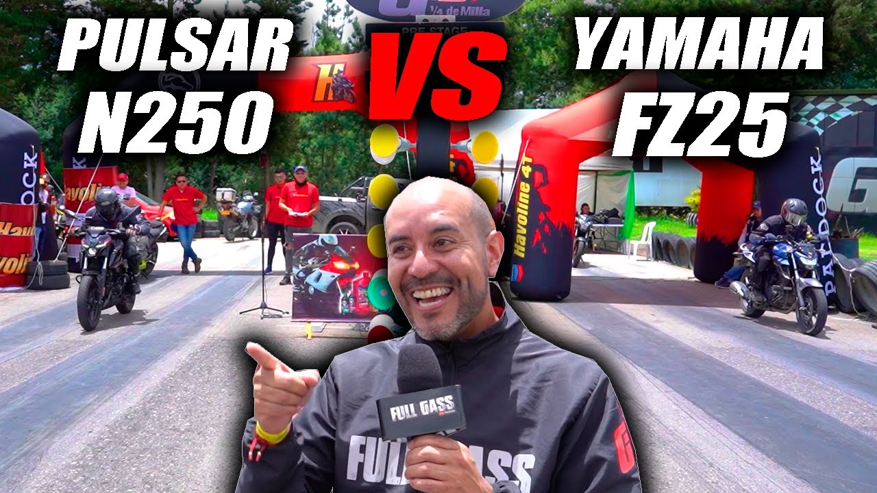 Pulsar N250🆚Yamaha Fz 25🔥Fullgass Drag Race cuarto de milla