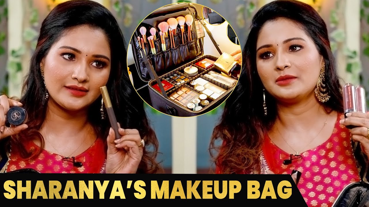Sharanya Turadi about VJ Chitra | Makeup Bag Tour in Tamil