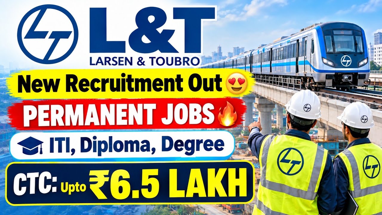 L&T Construction Metro Rail ITI Operator & Engineers Recruitment Out 😍 ITI, Diploma Job's Vacancy|