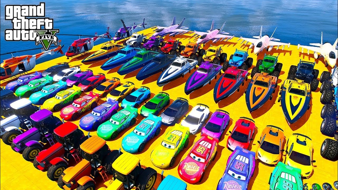 Spider Man Supercar Offroad and Sea Shark Stunt Racing Challenge | GTA 5 Mods Epic Gameplay