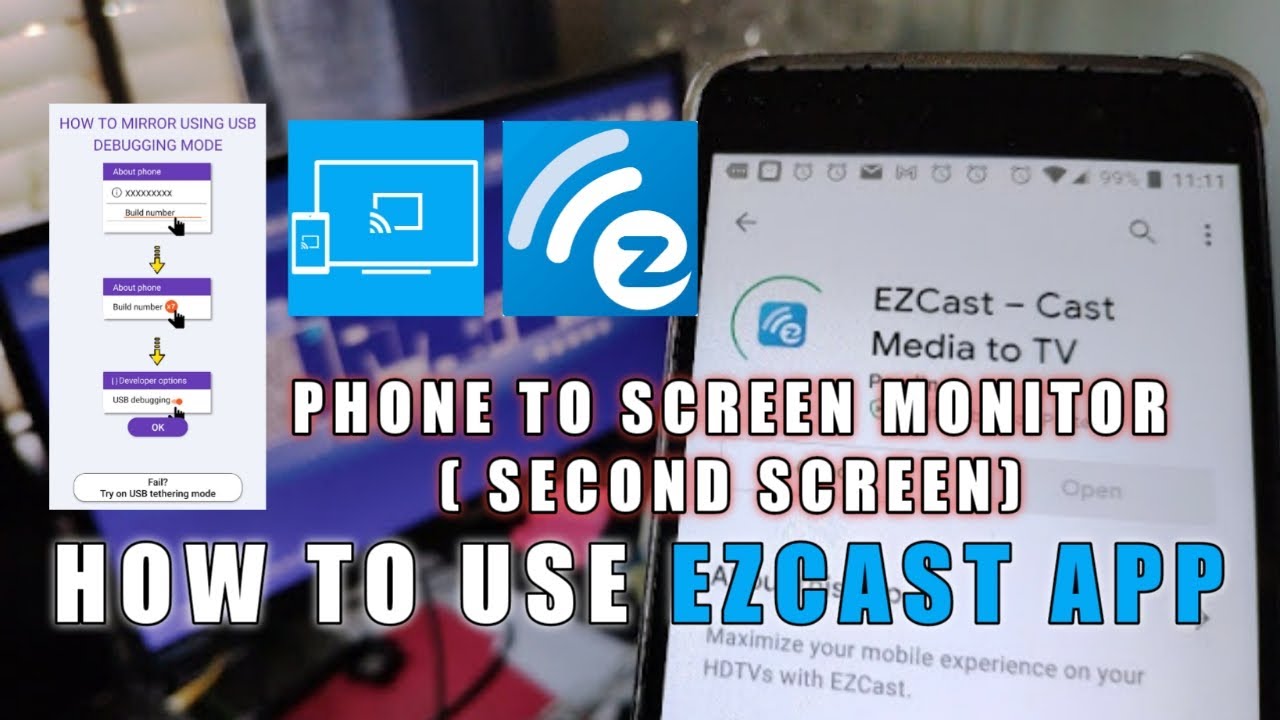 How to Screen Mirror your Android phone/ Tablet to PC Monitor using EzCast App | Tutorial (Tagalog)
