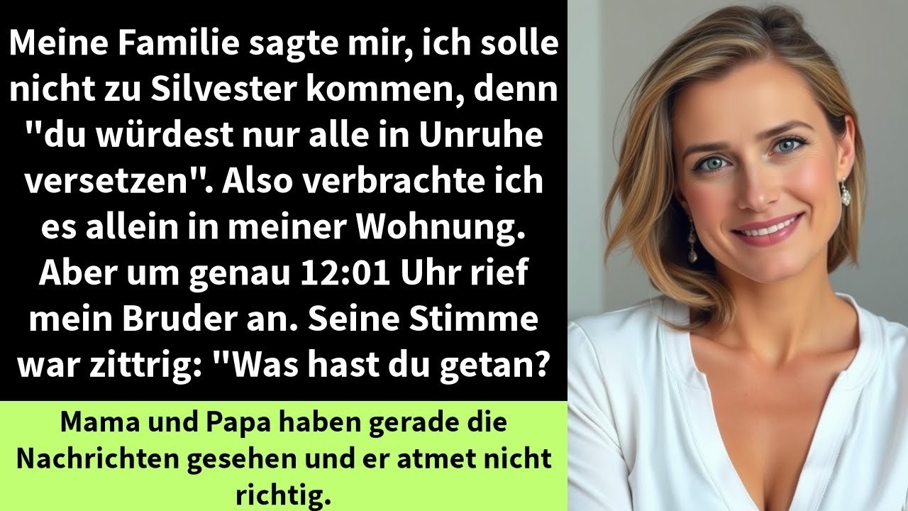 Meine Familie sagte mir, ich solle nicht zu Silvester kommen, denn  du würdest nur alle in Unruhe