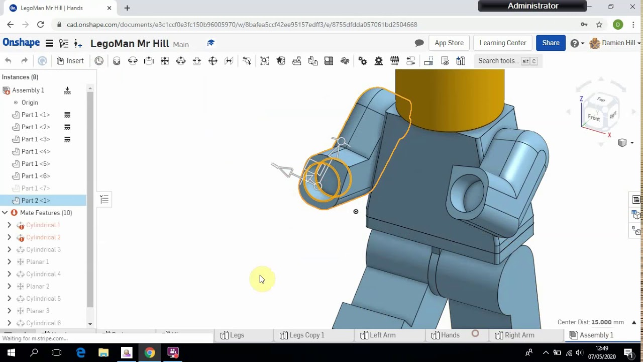 Onshape Lego Man Hand