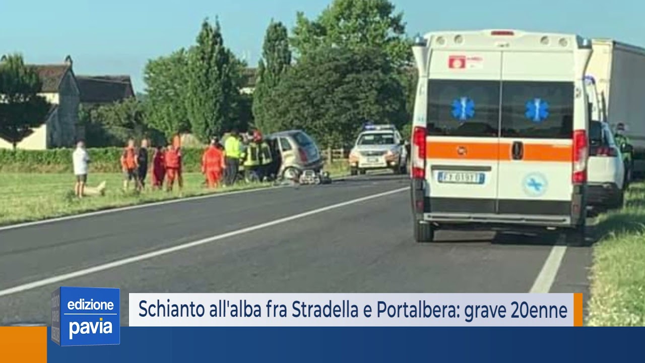 Incidente, schianto all'alba tra Stradella e Portalbera: 20enne ferito gravemente