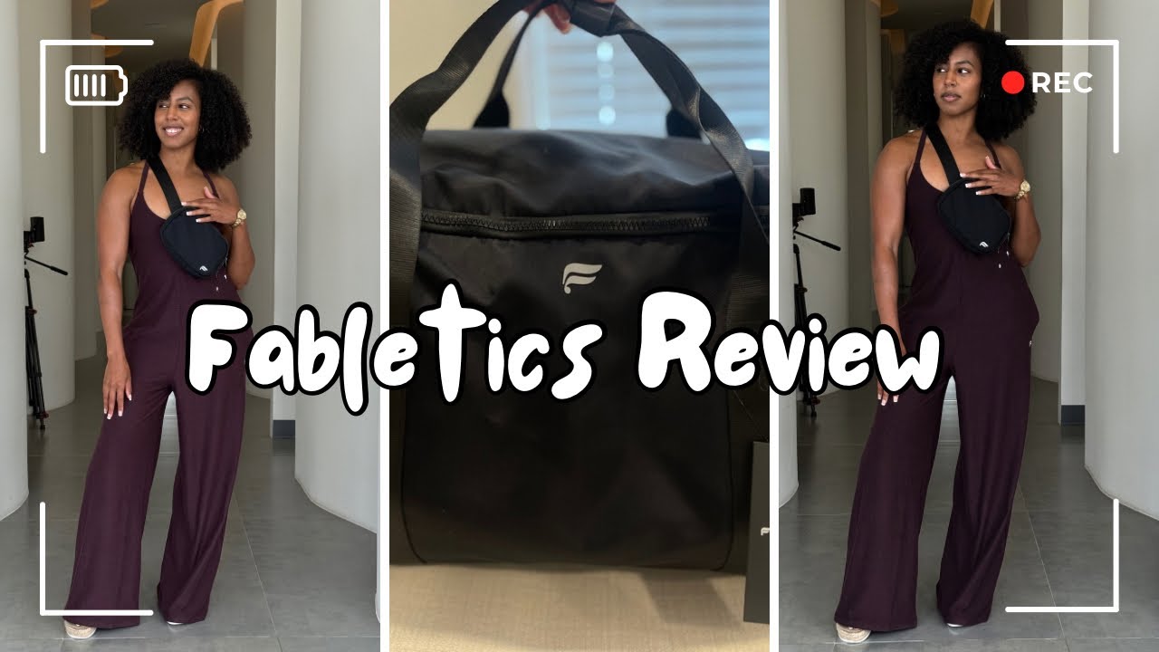 Fabletics Monthly Review | Convertible Travel Bag + Cloud Jersey Wide Leg Onesie