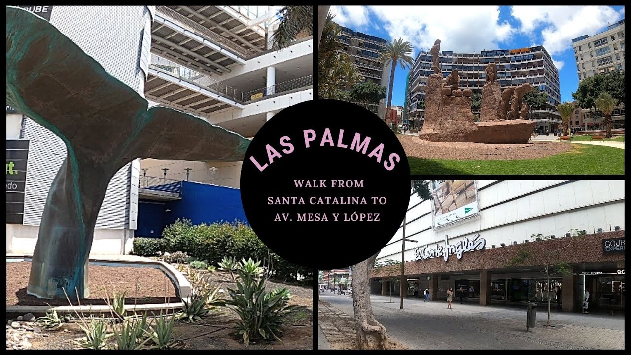 4K | Las Palmas Spain | Walk from Santa Catalina to Av. José Mesa y López