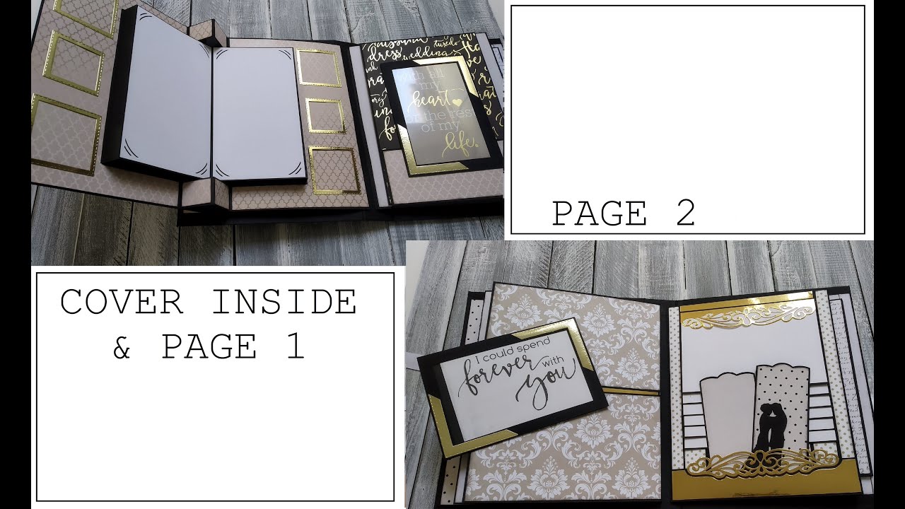 TUTORIAL | Cover inside, Page 1, Page 2 | Echo Park Wedding Bliss | Pop up Scrapbook pages | Wedding