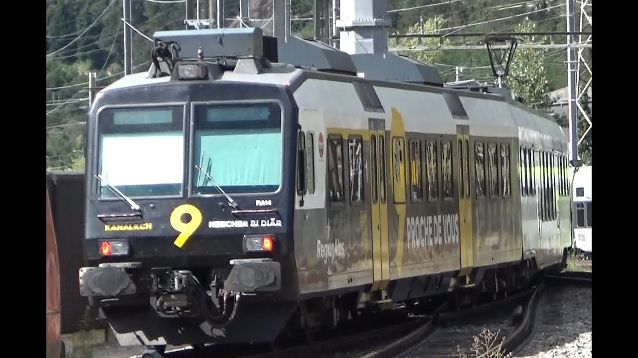 TRENI IN SVIZZERA - Prima parte di arrivi e partenze nella stazione di Briga
