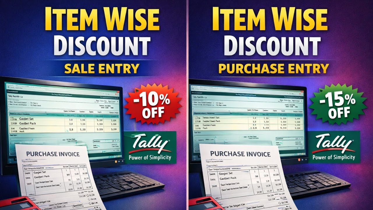 Item Wise Discount in Tally | Sale & Purchase Entry Part-7