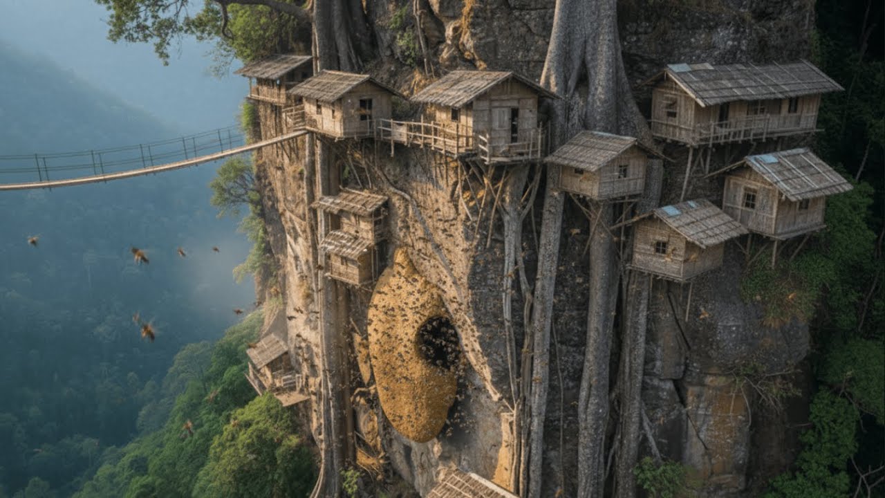 World’s Largest and Rarest Honeycomb: Who Dares Take It From the Cliff? | 2025 | 4K